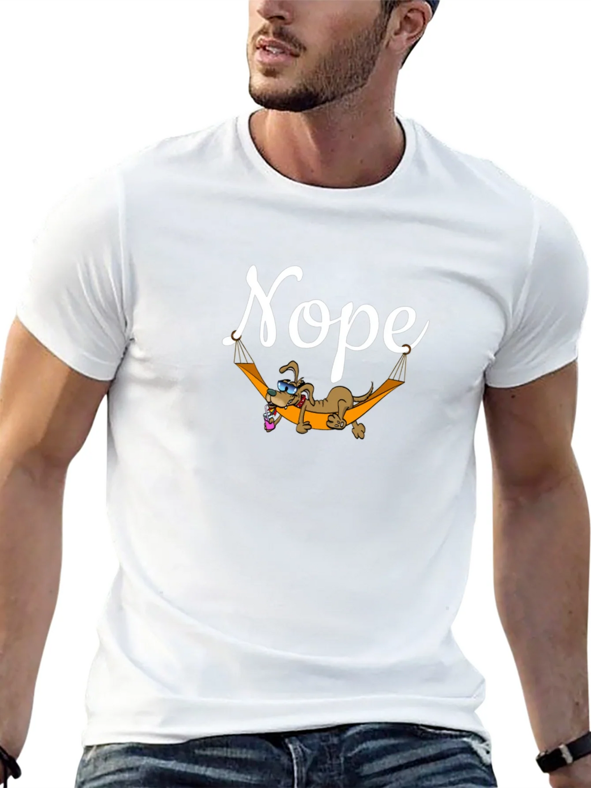 Nope Lazy Dog Hammock Graphic Tee product image 4