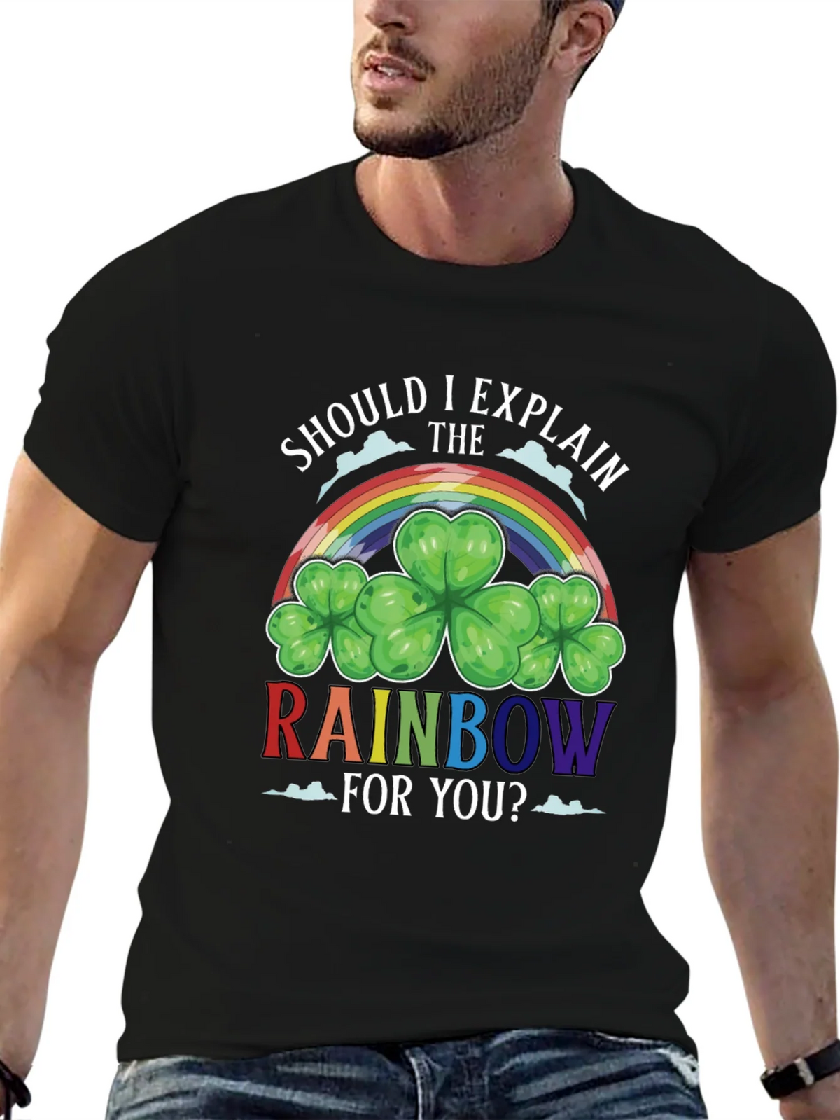 St. Patricks Day Rainbow Shamrock Tee product image 9