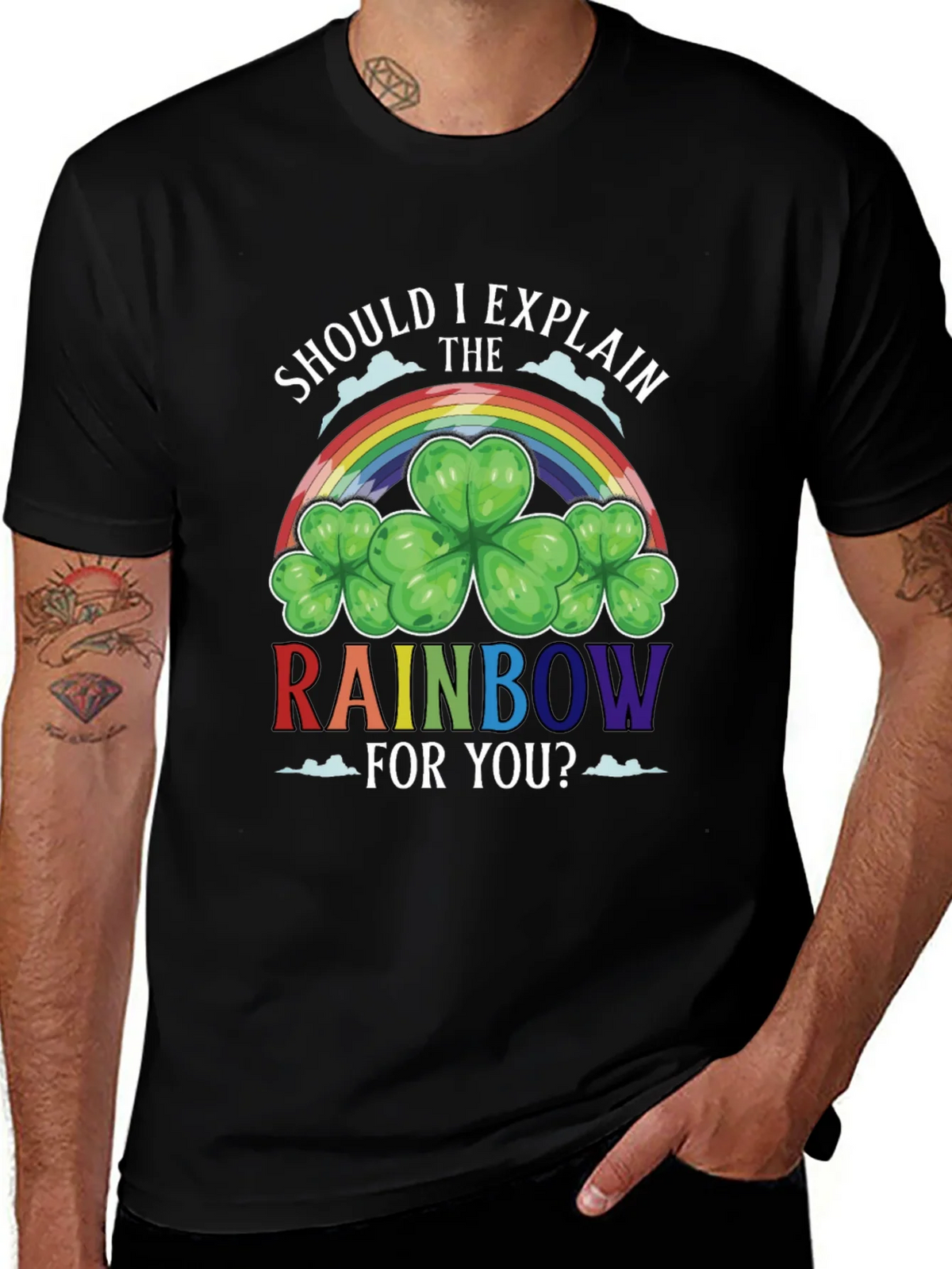 St. Patricks Day Rainbow Shamrock Tee product image 1