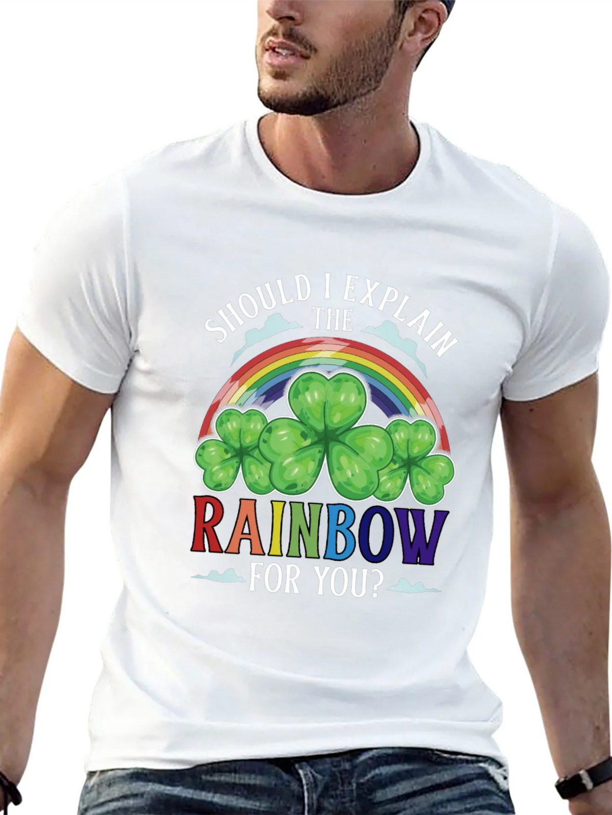 St. Patricks Day Rainbow Shamrock Tee product image 4