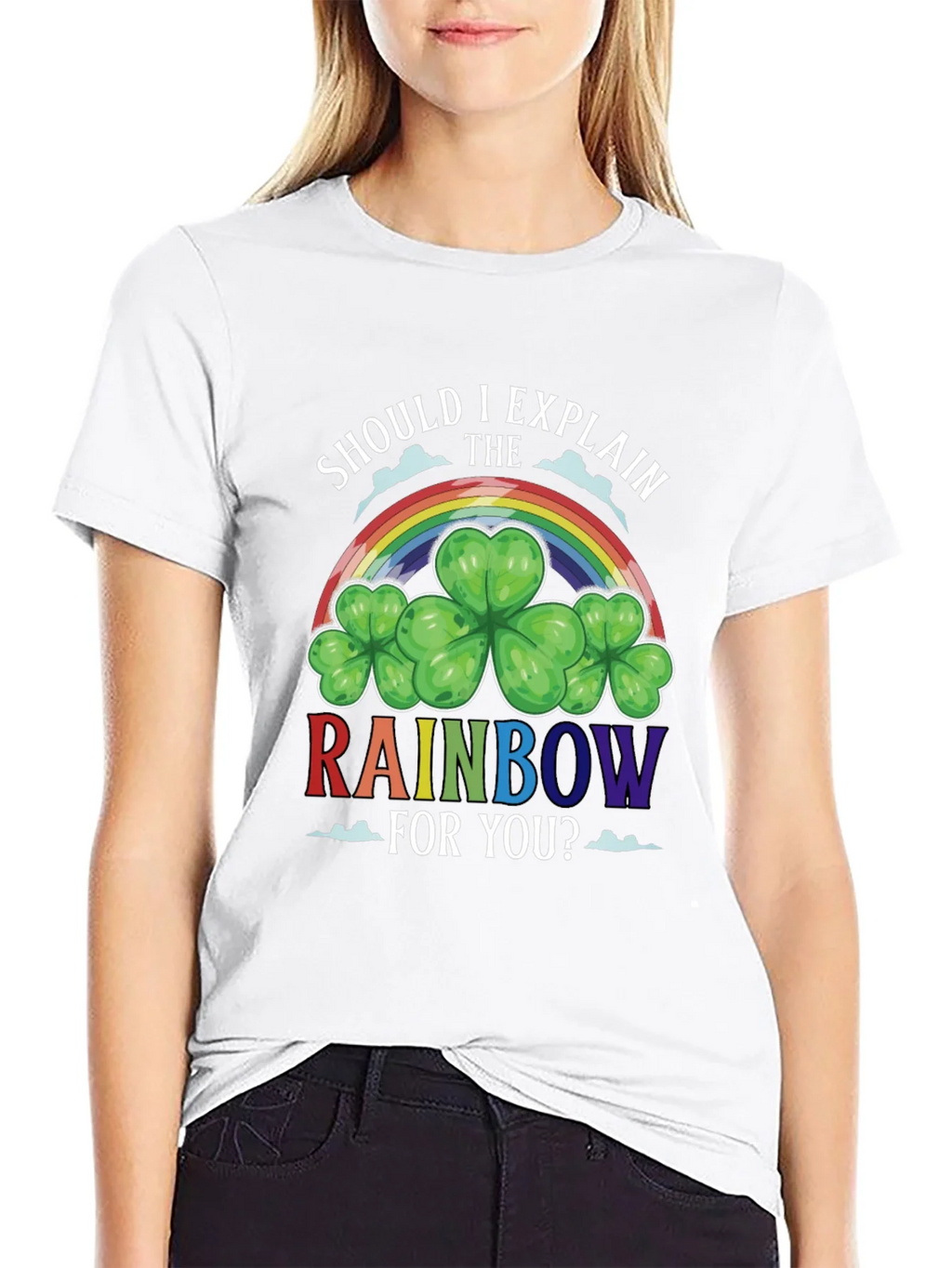 St. Patricks Day Rainbow Shamrock Tee product image 11