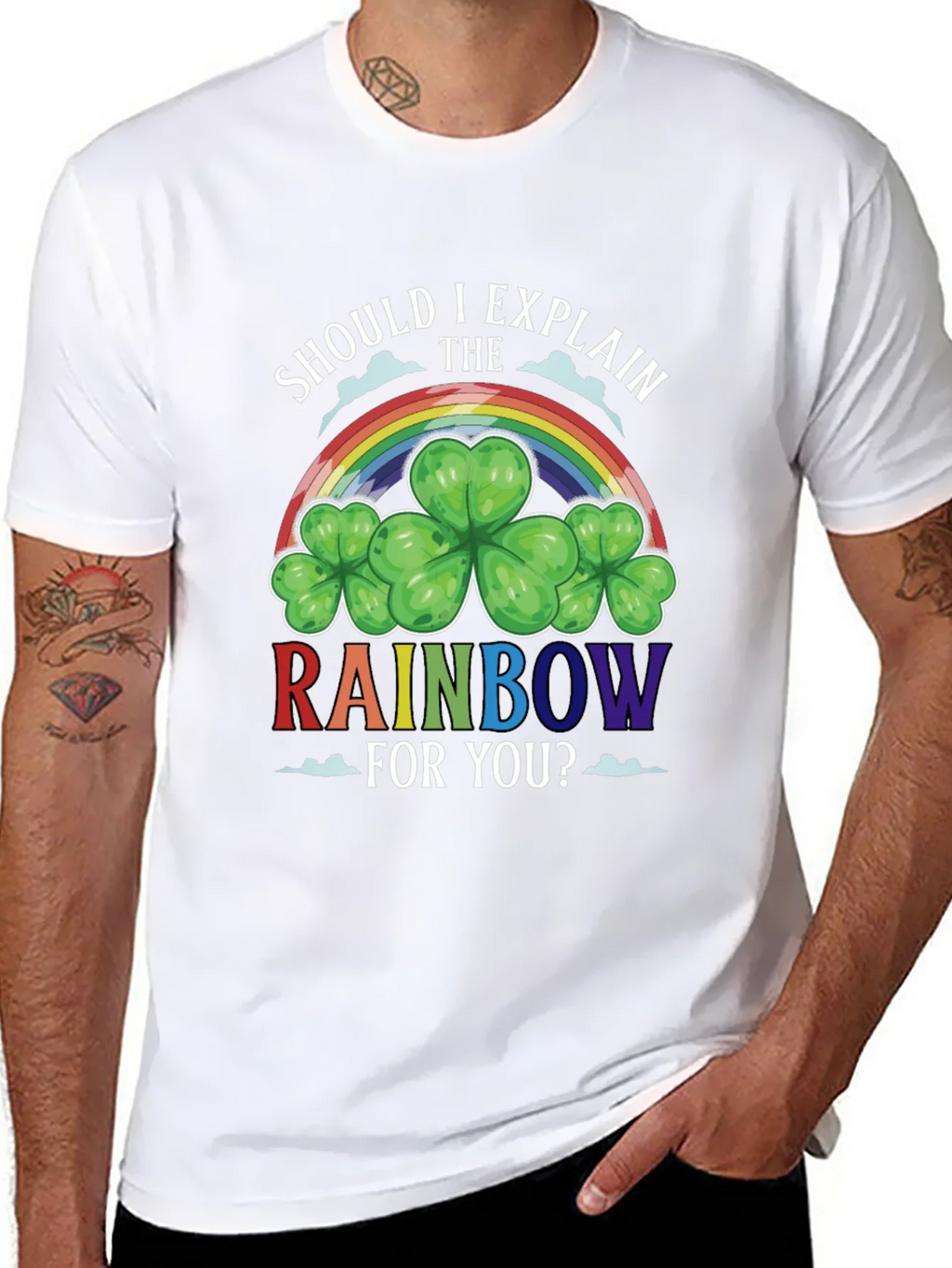 St. Patricks Day Rainbow Shamrock Tee product image 10