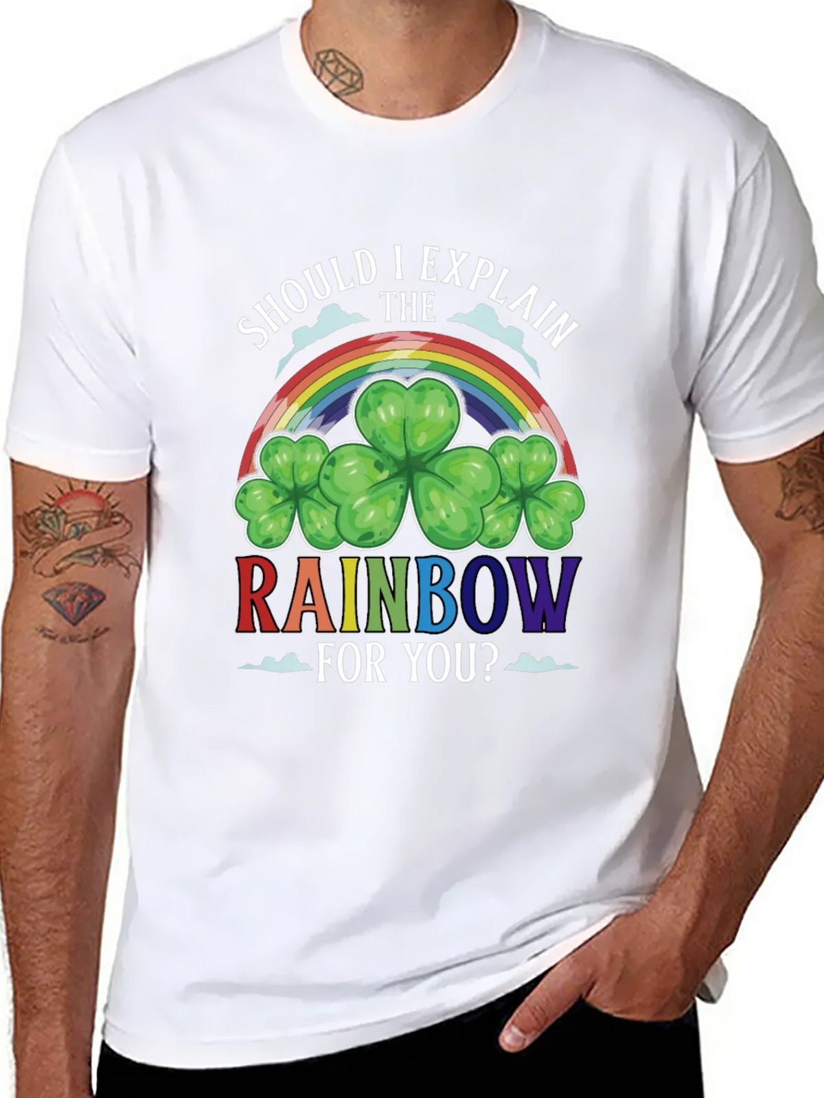 St. Patricks Day Rainbow Shamrock Tee product image 10