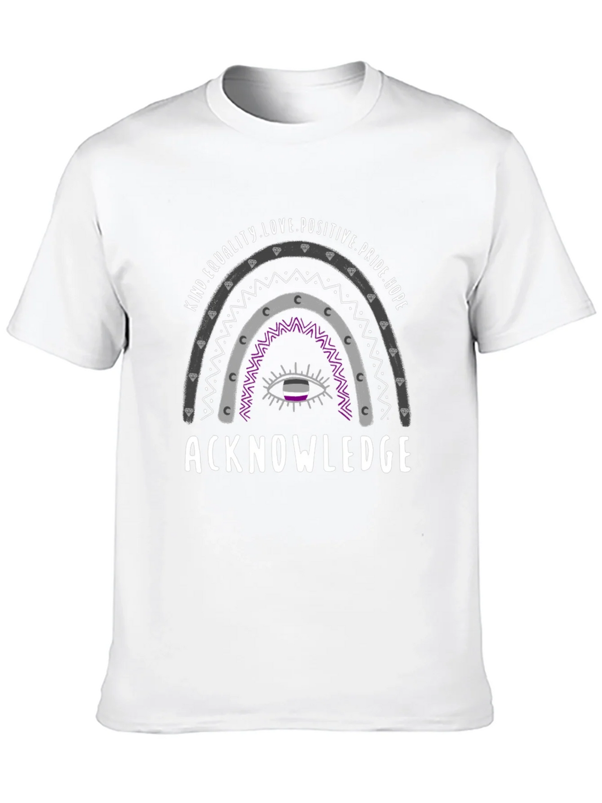 Acknowledge Asexual Pride Rainbow Tee product image 1