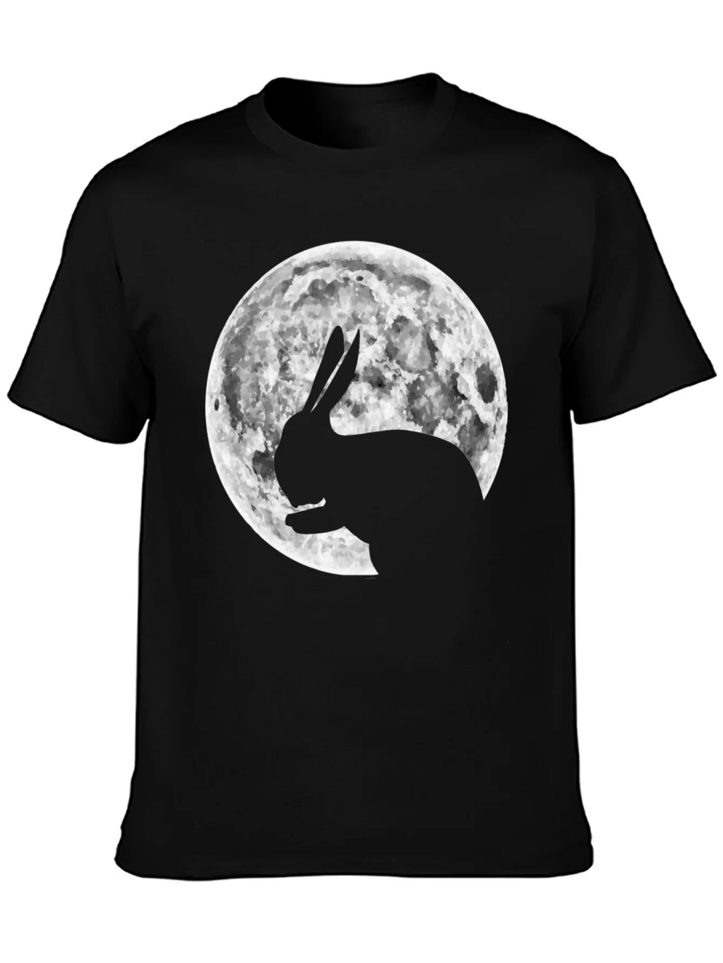 Rabbit Moon Graphic Tee - Black Cotton Blend product image 6