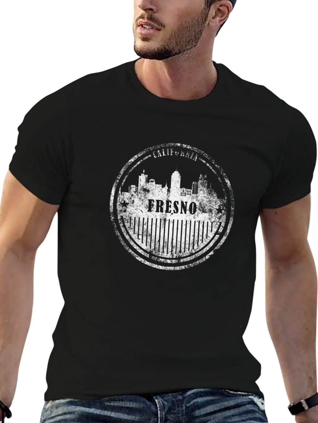 Fresno California Stamp Graphic Tee product image 9