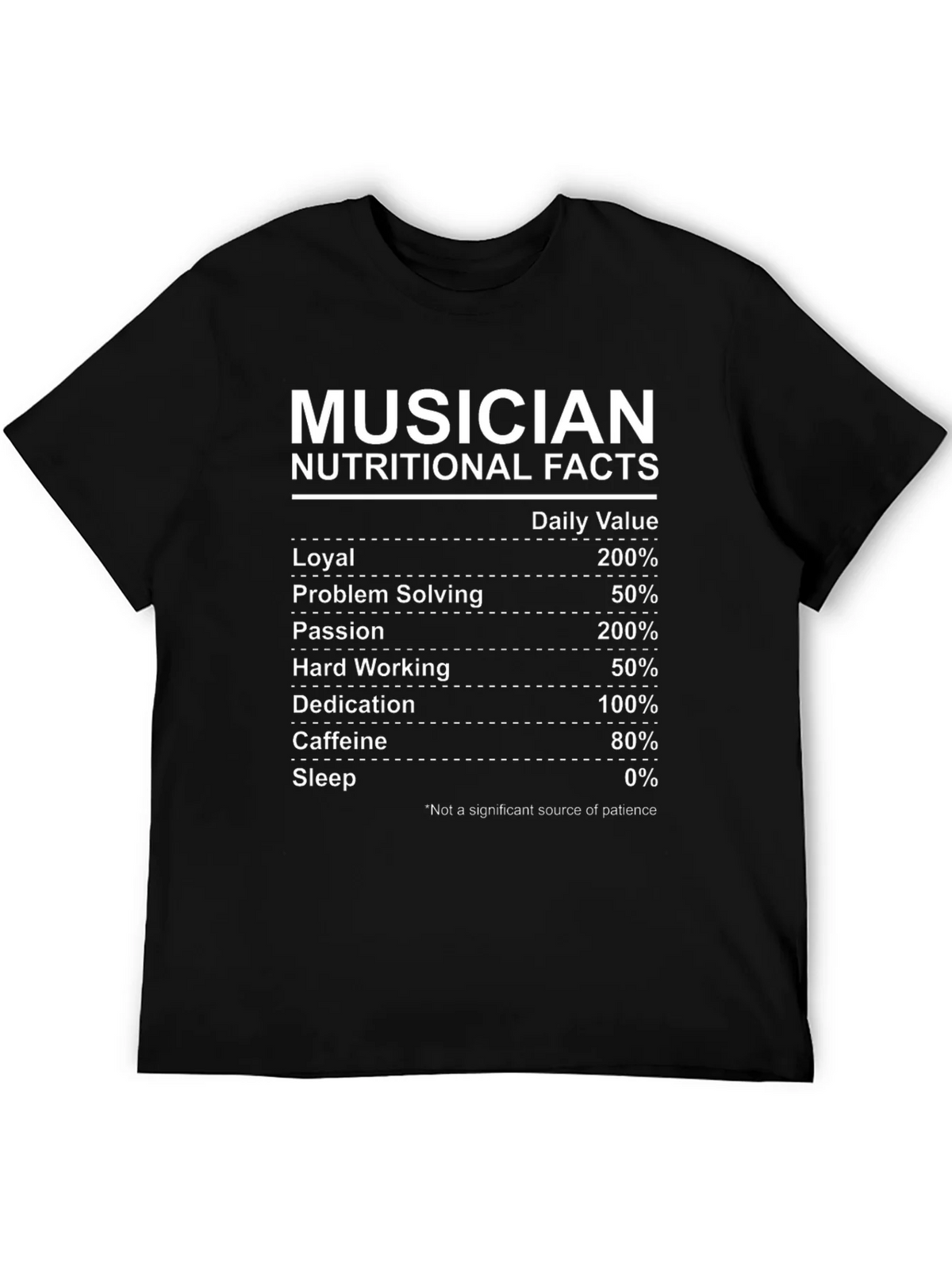 Musician Nutritional Facts Graphic T-Shirt product image 1
