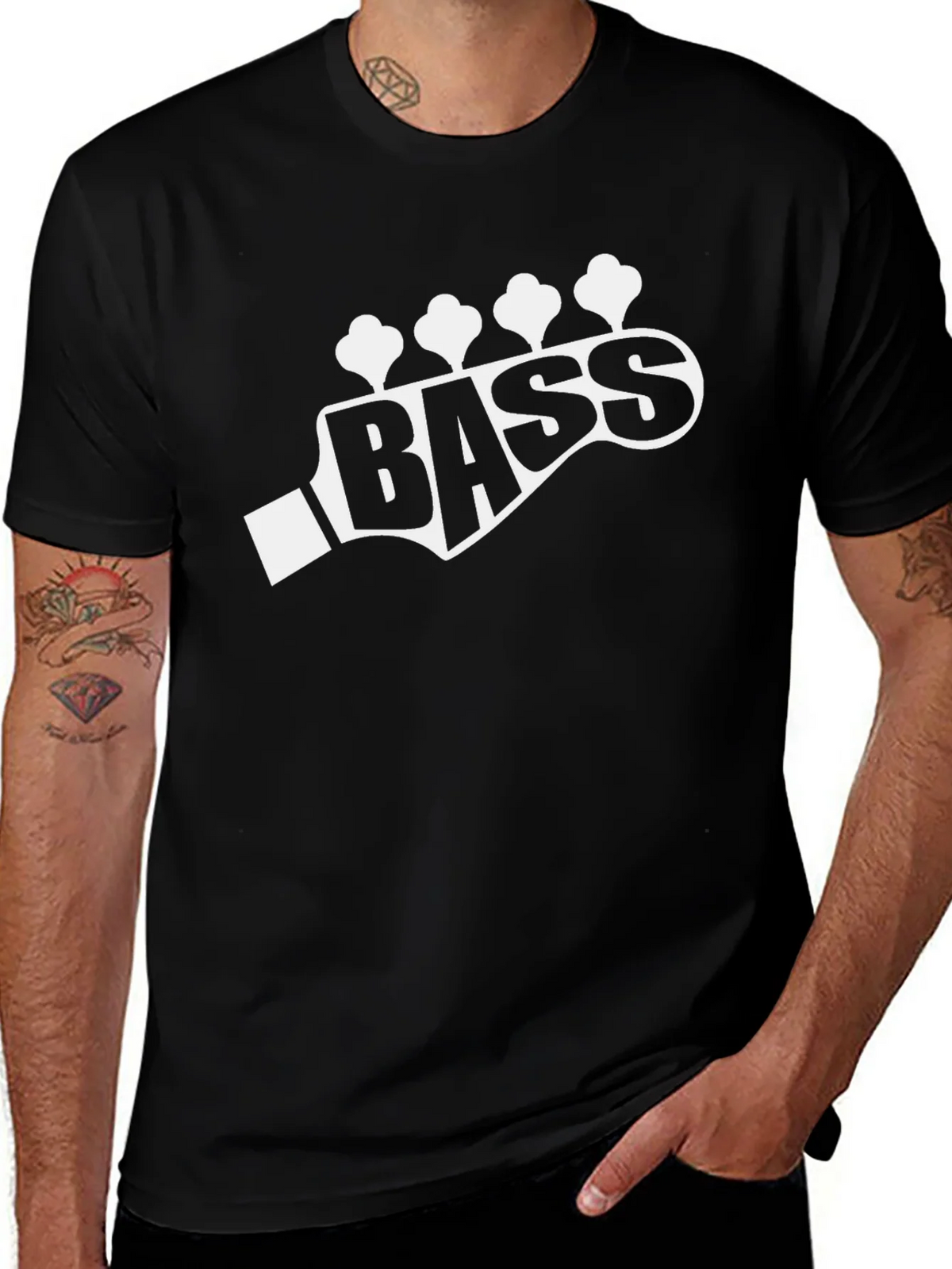 Bass Guitar Headstock T-Shirt - Music Lover Tee product image 1