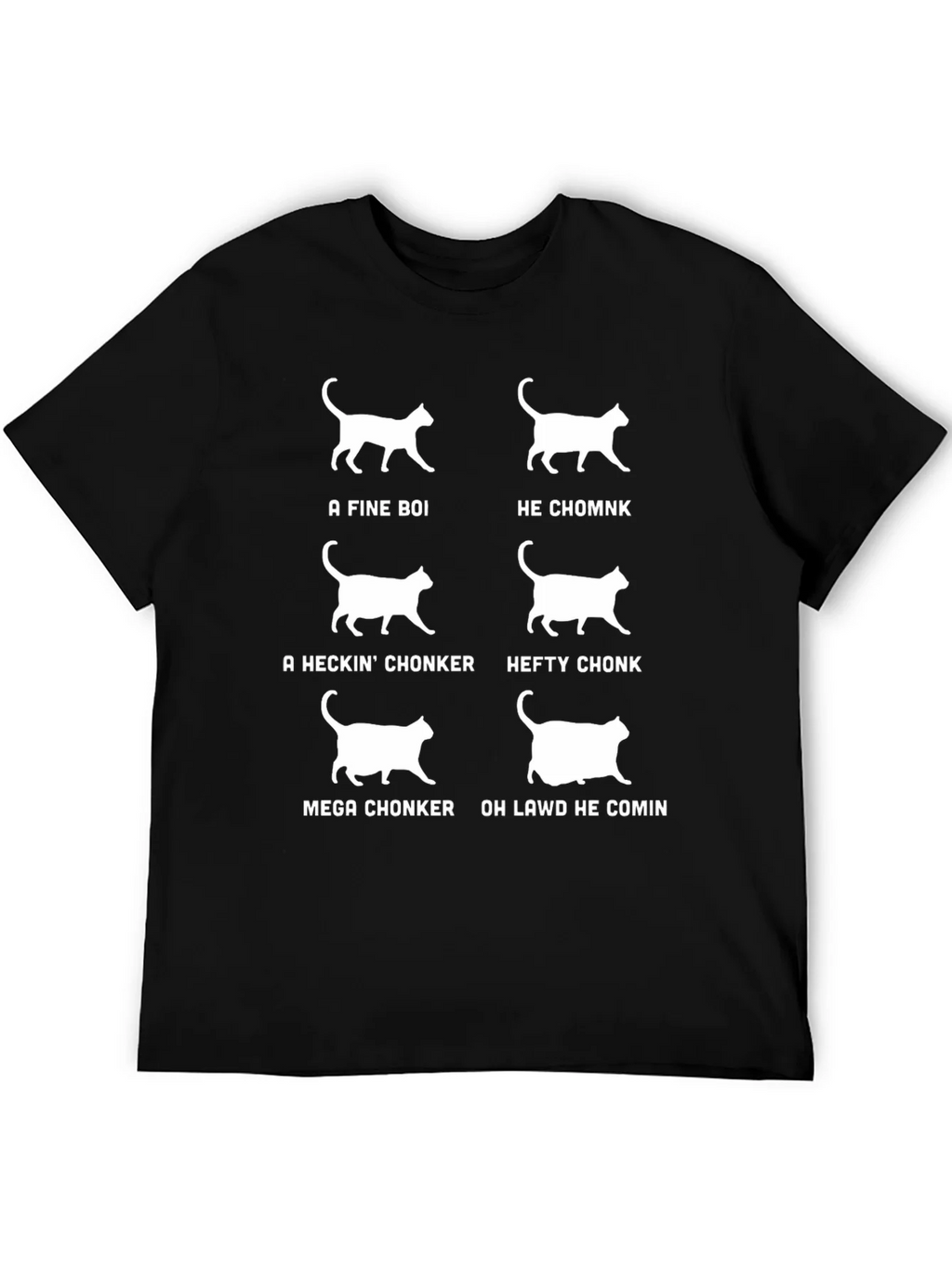 Funny Cat Chonk Chart Graphic T-Shirt product image 5