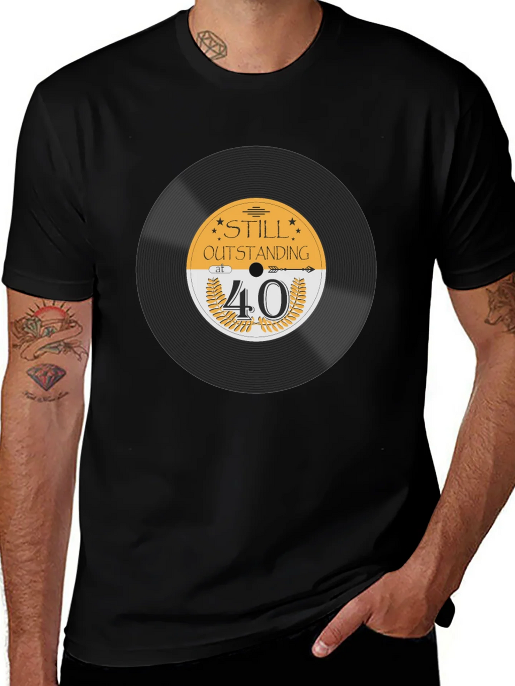 Still Outstanding at 40 Black T-Shirt product image 1