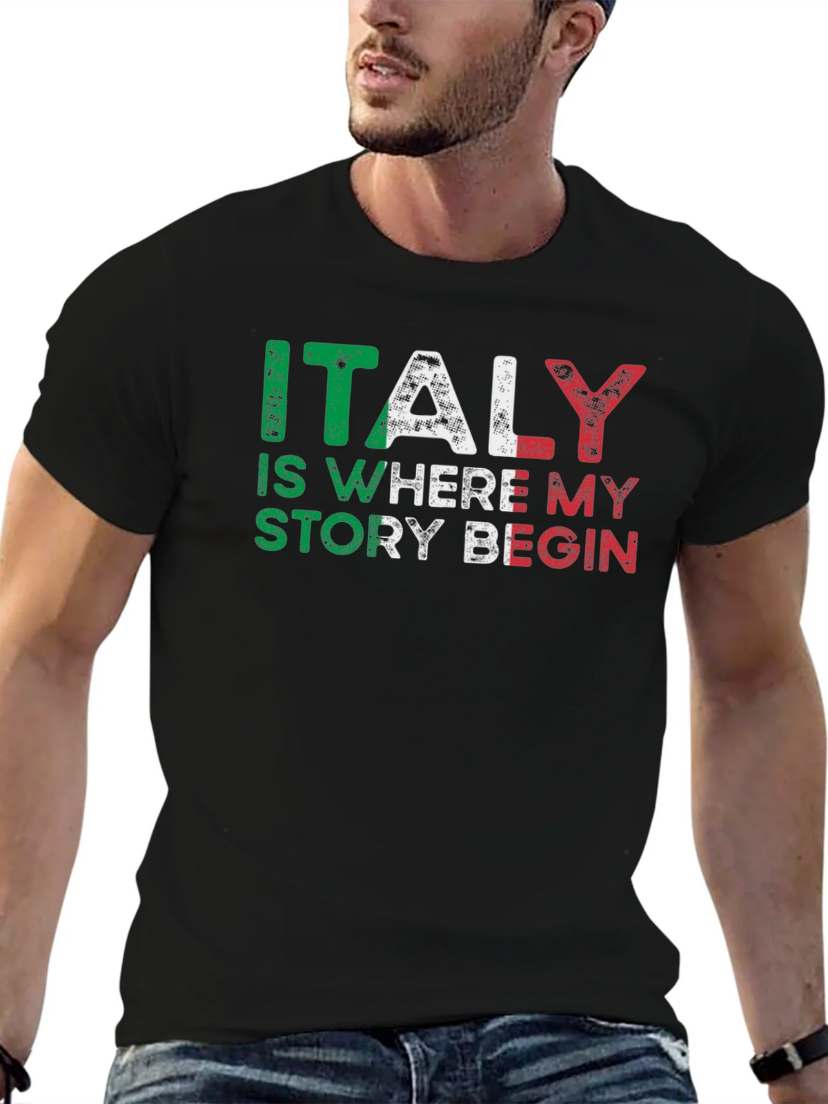 Italy Story Graphic Tee - Black product image 5