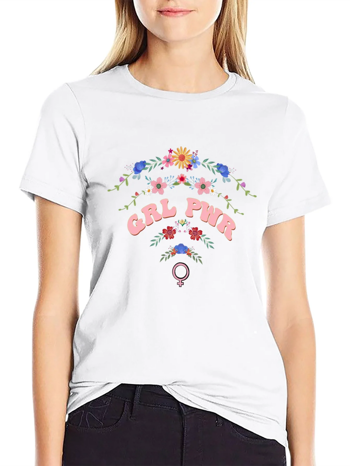 GRL PWR Floral T-Shirt - Empowering Womens Fashion product image 11
