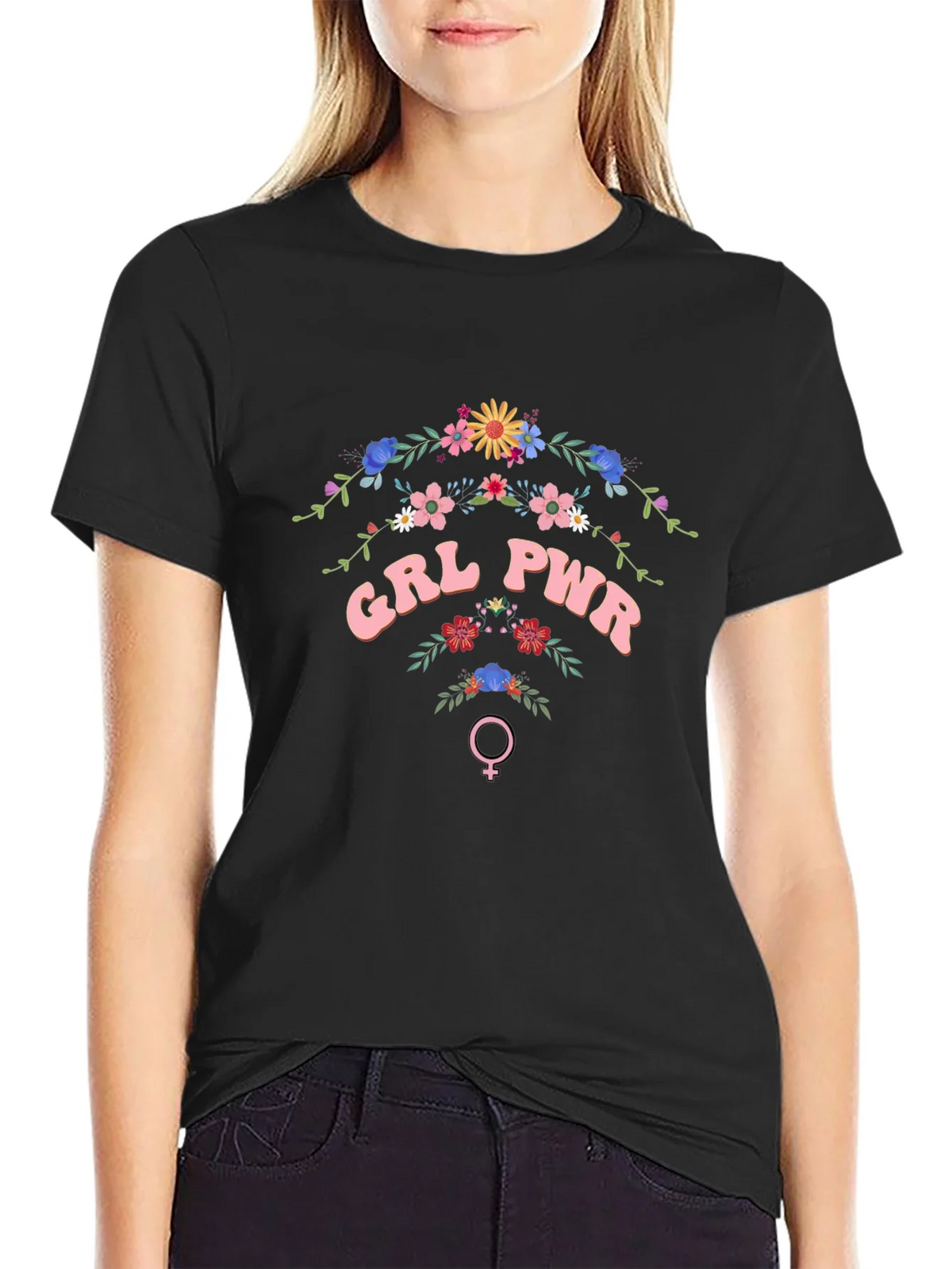 GRL PWR Floral T-Shirt - Empowering Womens Fashion product image 5