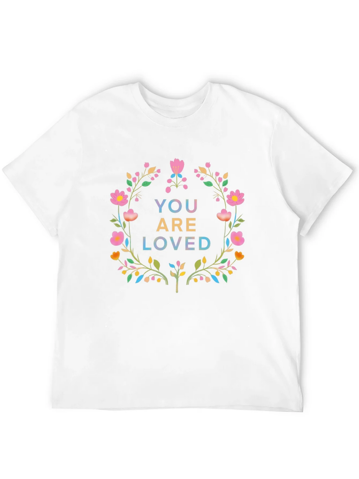 Floral You Are Loved Graphic Tee - Soft Black Cotton product image 3