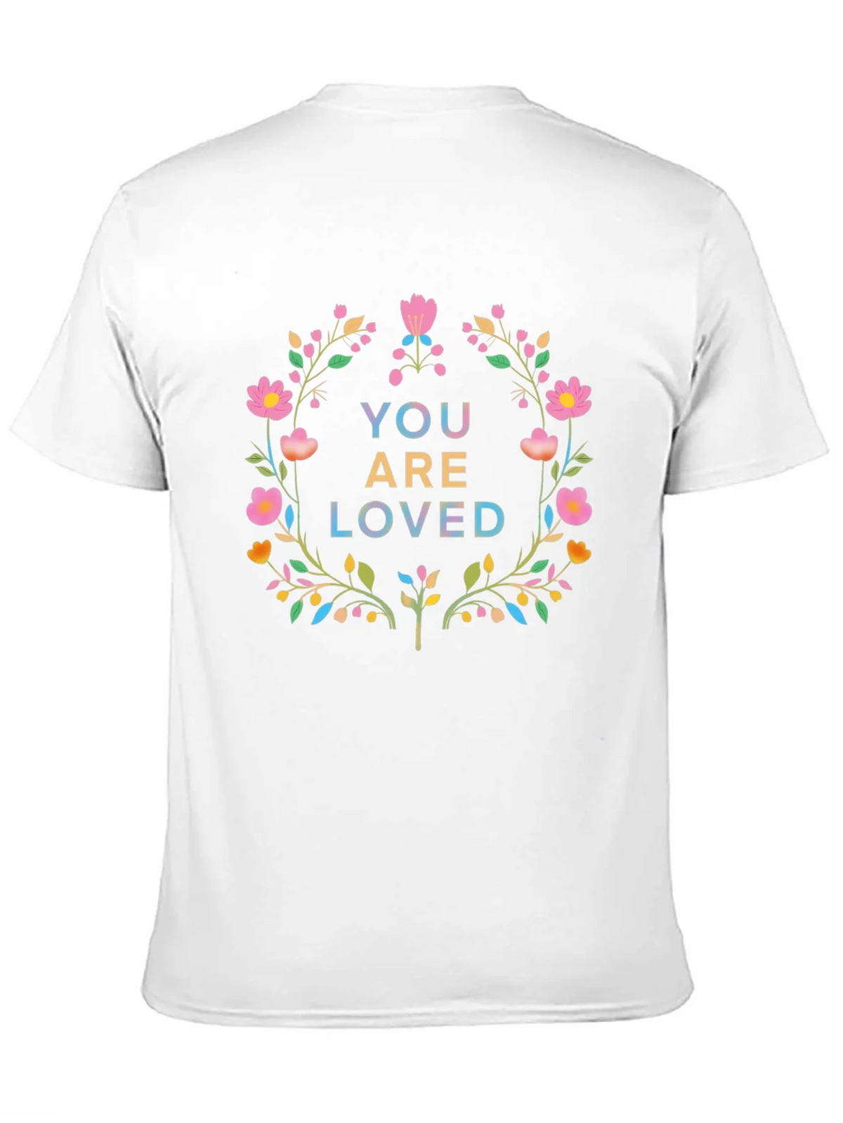 Floral You Are Loved Graphic Tee - Soft Black Cotton product image 2