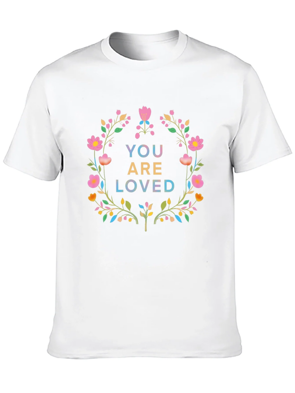 Floral You Are Loved Graphic Tee - Soft Black Cotton product image 12