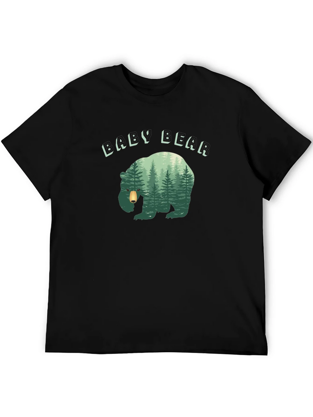 Baby Bear Forest Graphic Black T-Shirt product image 7