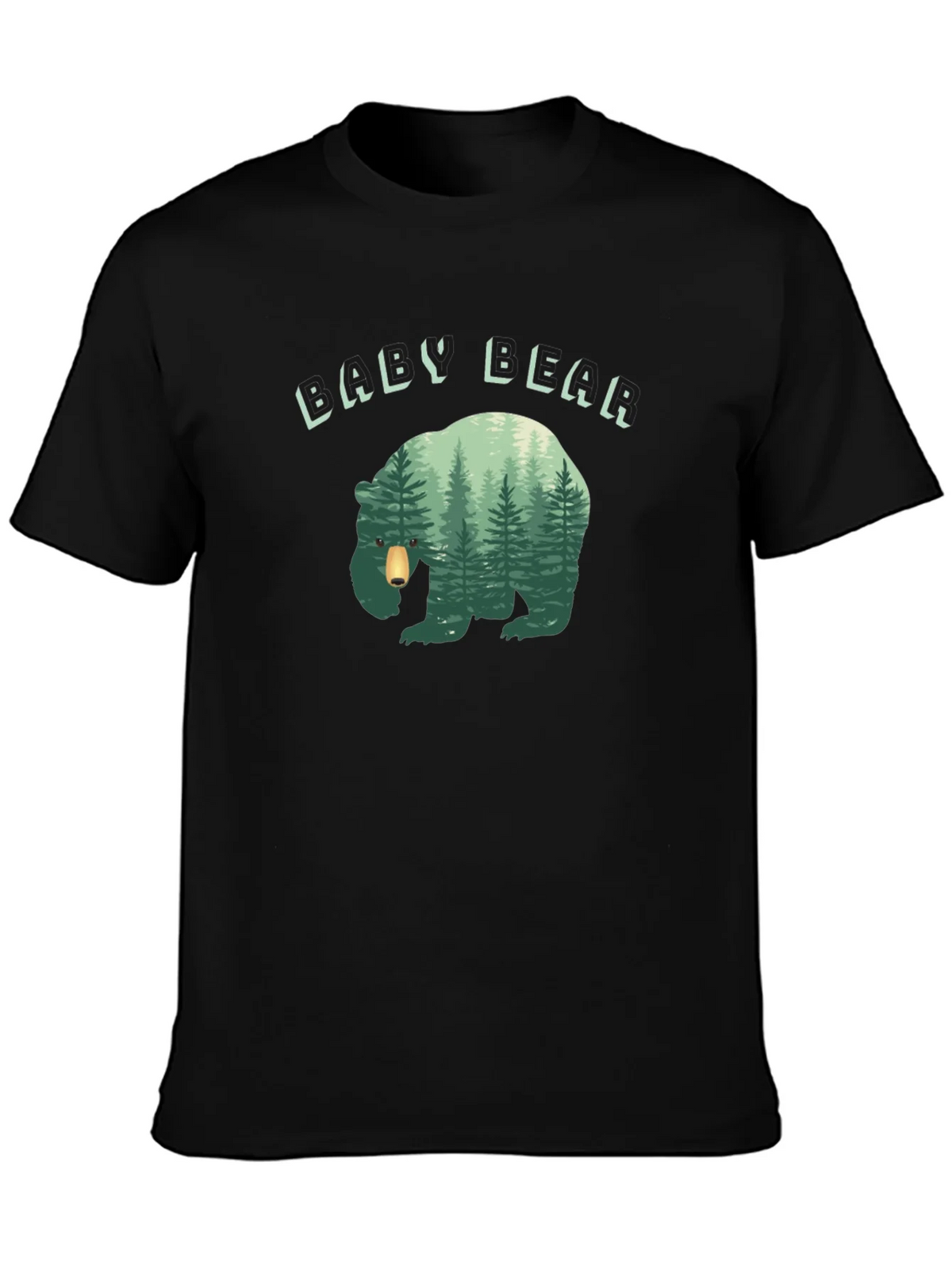 Baby Bear Forest Graphic Black T-Shirt product image 5