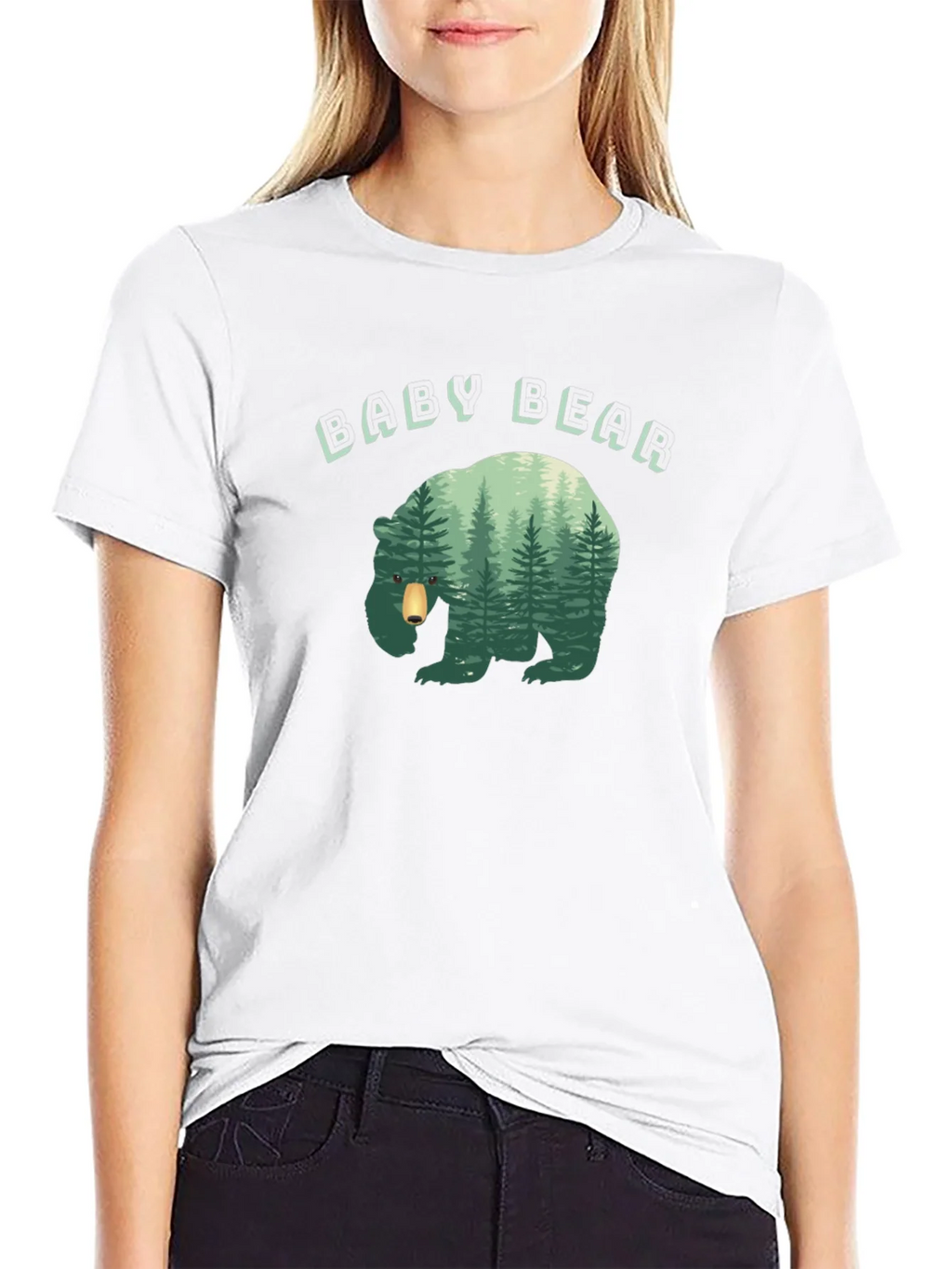 Baby Bear Forest Graphic Black T-Shirt product image 10