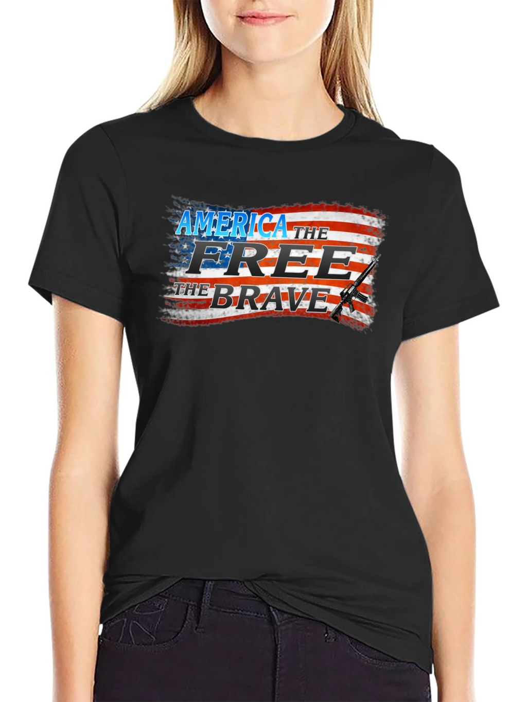 America Free Brave Patriotic T-Shirt product image 5