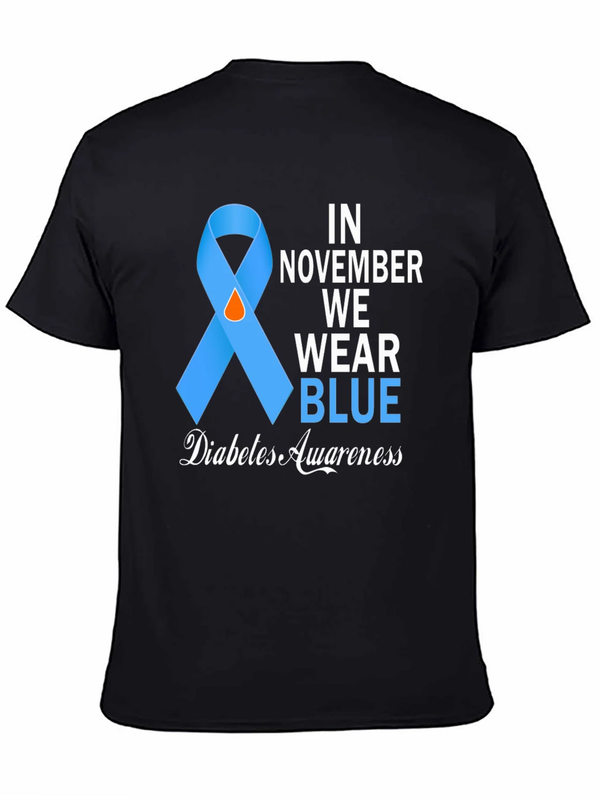 Diabetes Awareness Blue Ribbon T-Shirt product image 7