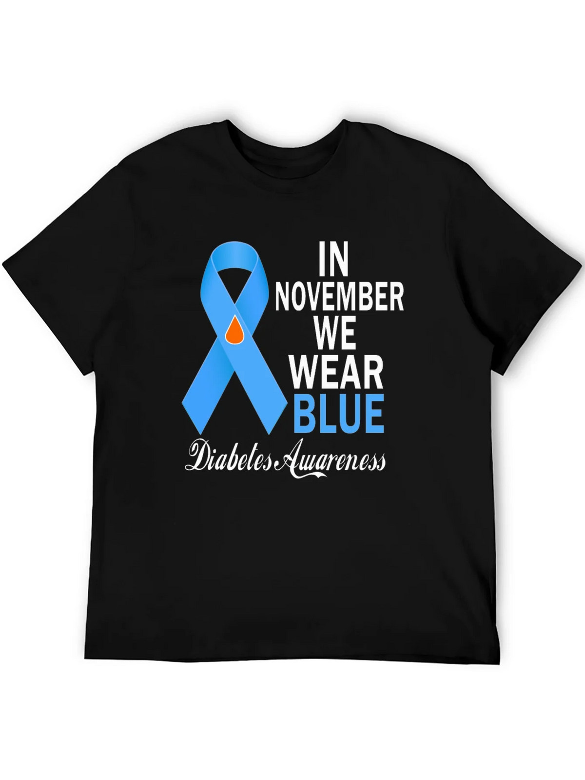 Diabetes Awareness Blue Ribbon T-Shirt product image 8