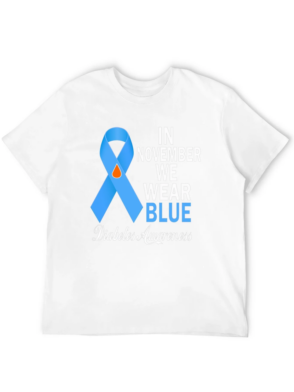 Diabetes Awareness Blue Ribbon T-Shirt product image 3