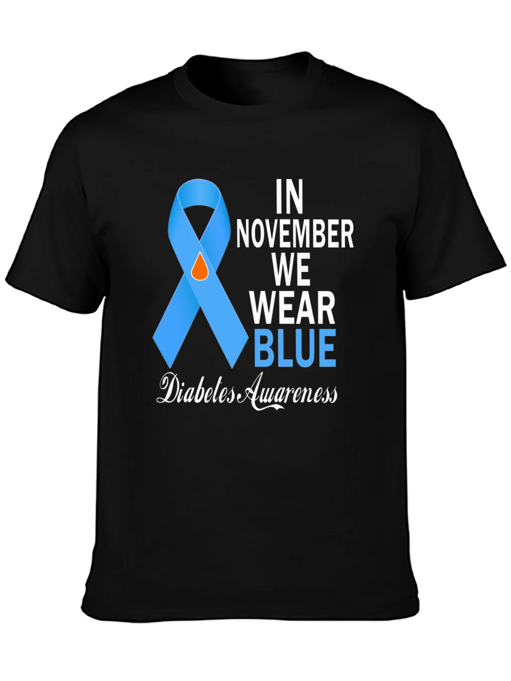 Diabetes Awareness Blue Ribbon T-Shirt product image 6