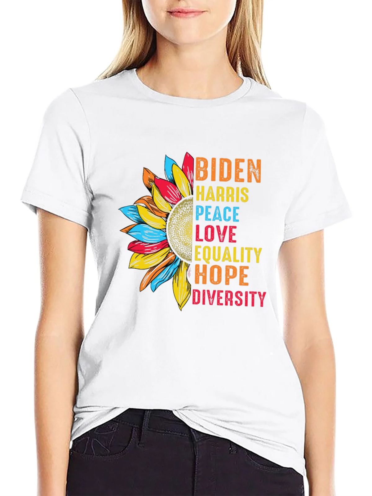 Biden Harris Sunflower Graphic Tee product image 2