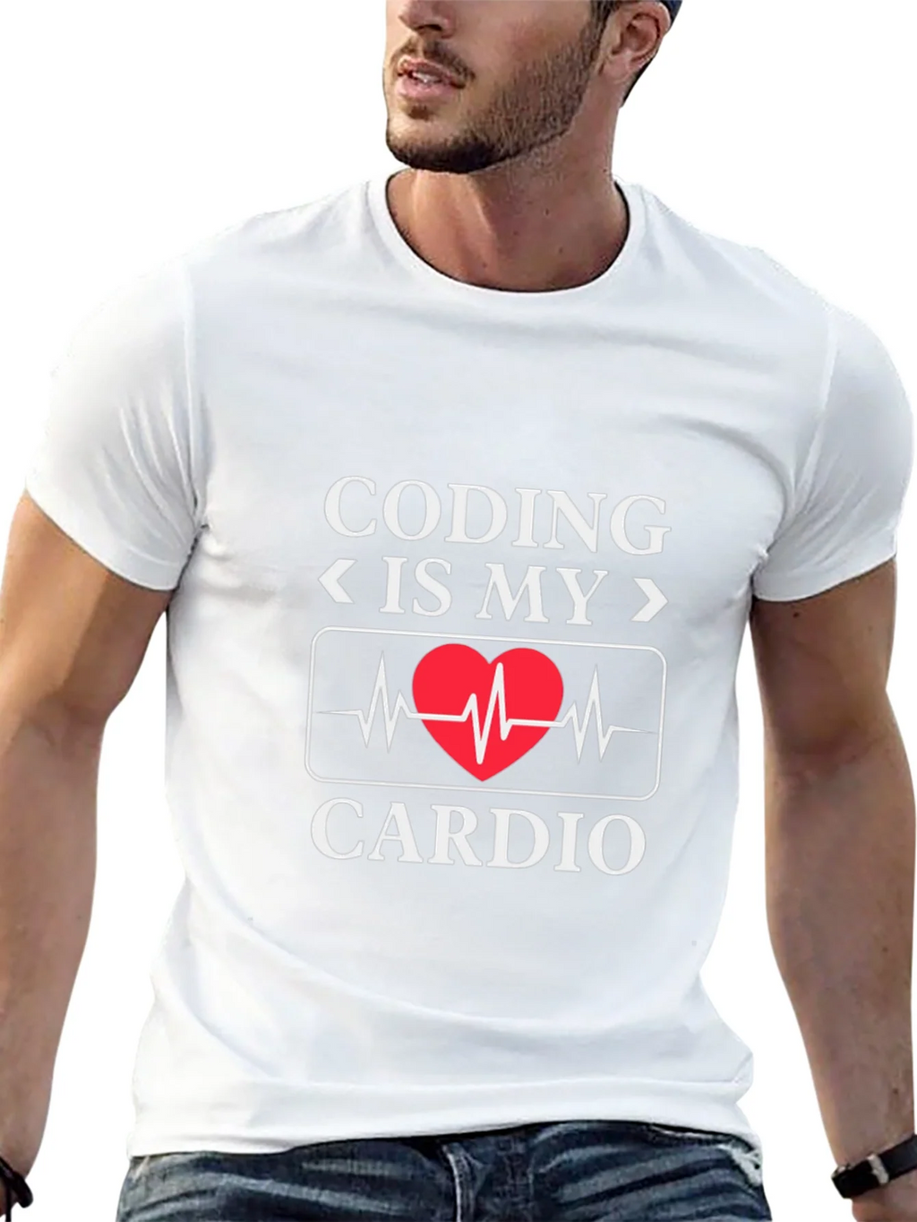Coding Is My Cardio - Novelty Graphic T-Shirt product image 4