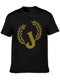 Letter J Laurel Wreath Black Graphic Tee product image 1