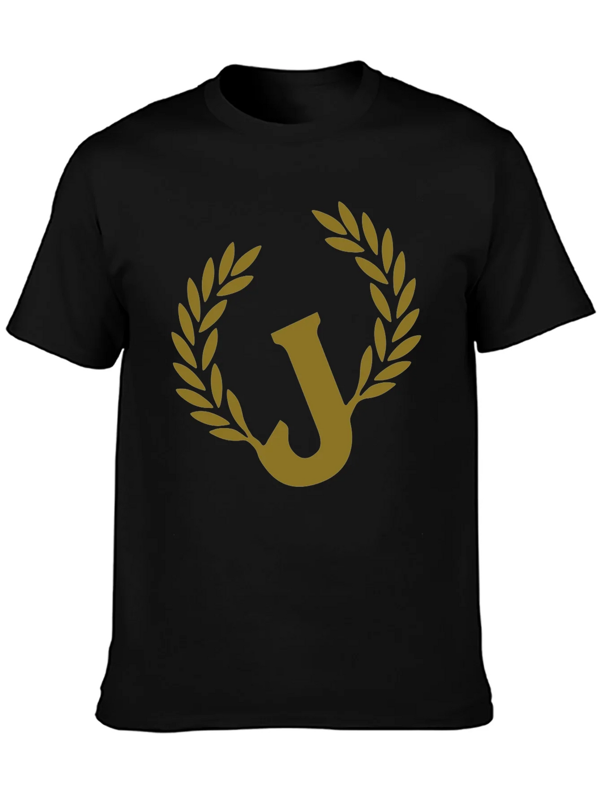 Letter J Laurel Wreath Black Graphic Tee product image 1