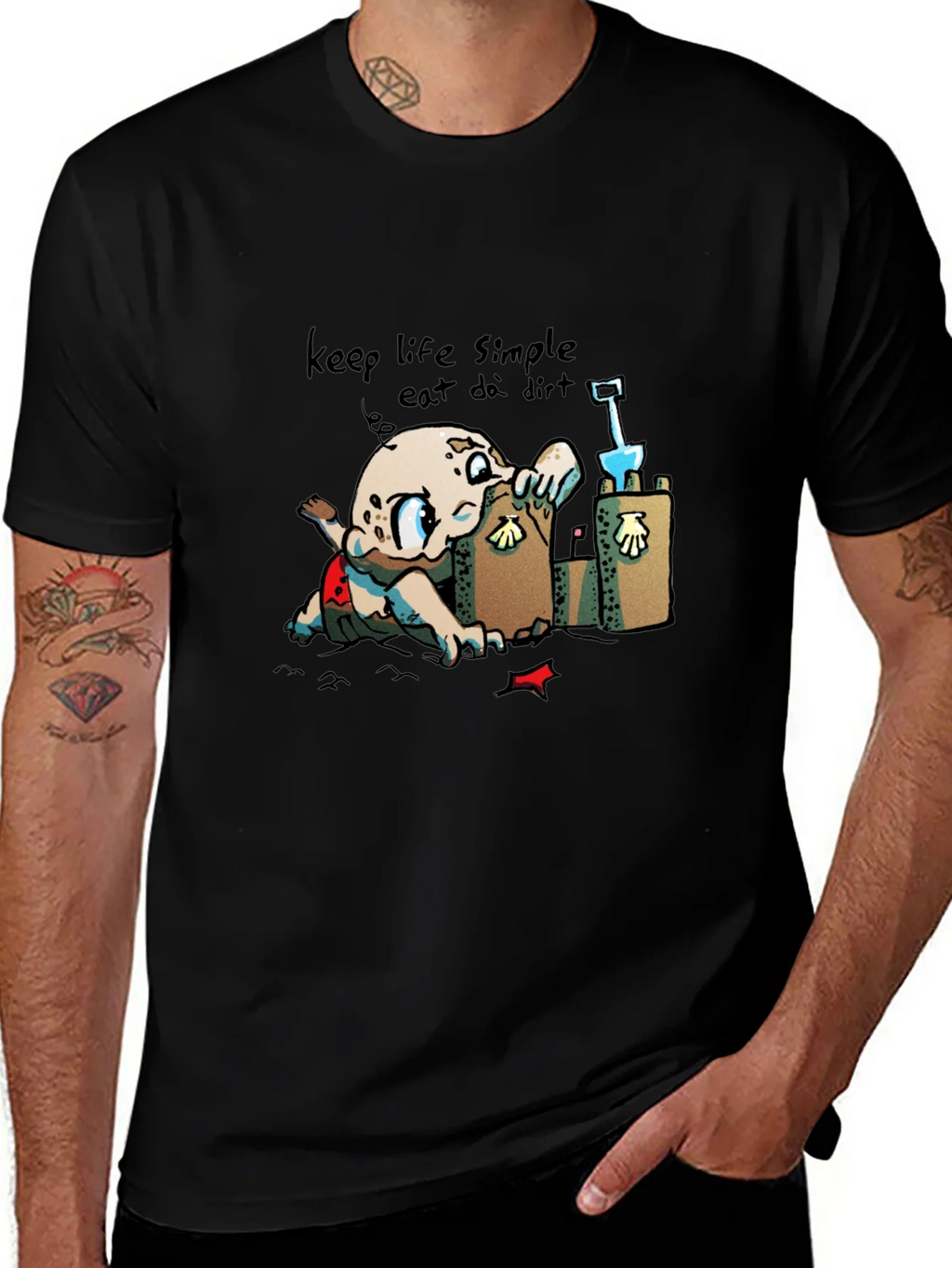 Keep Life Simple - Eat Dirt Black T-Shirt product image 1
