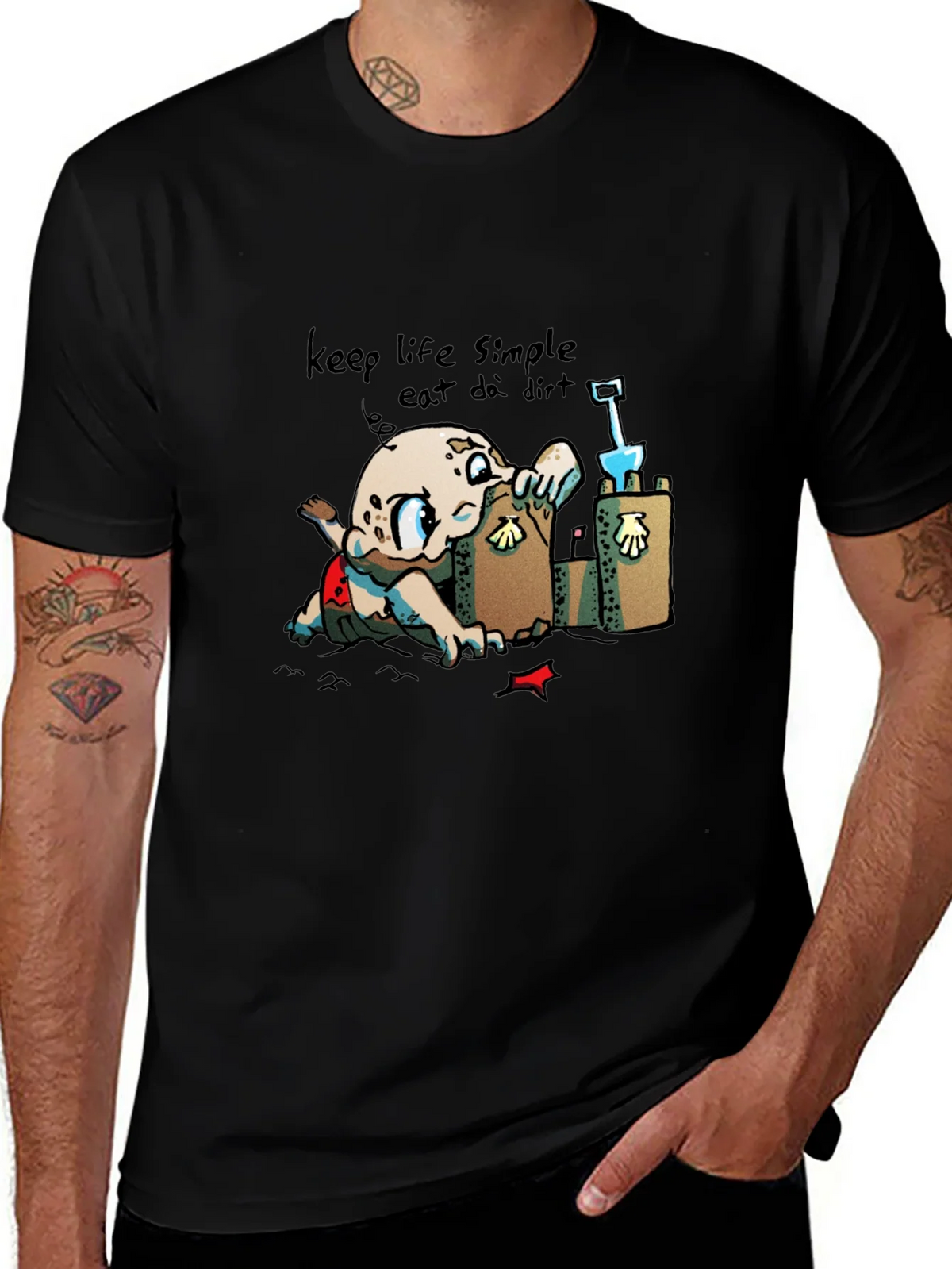 Keep Life Simple - Eat Dirt Black T-Shirt product image 1