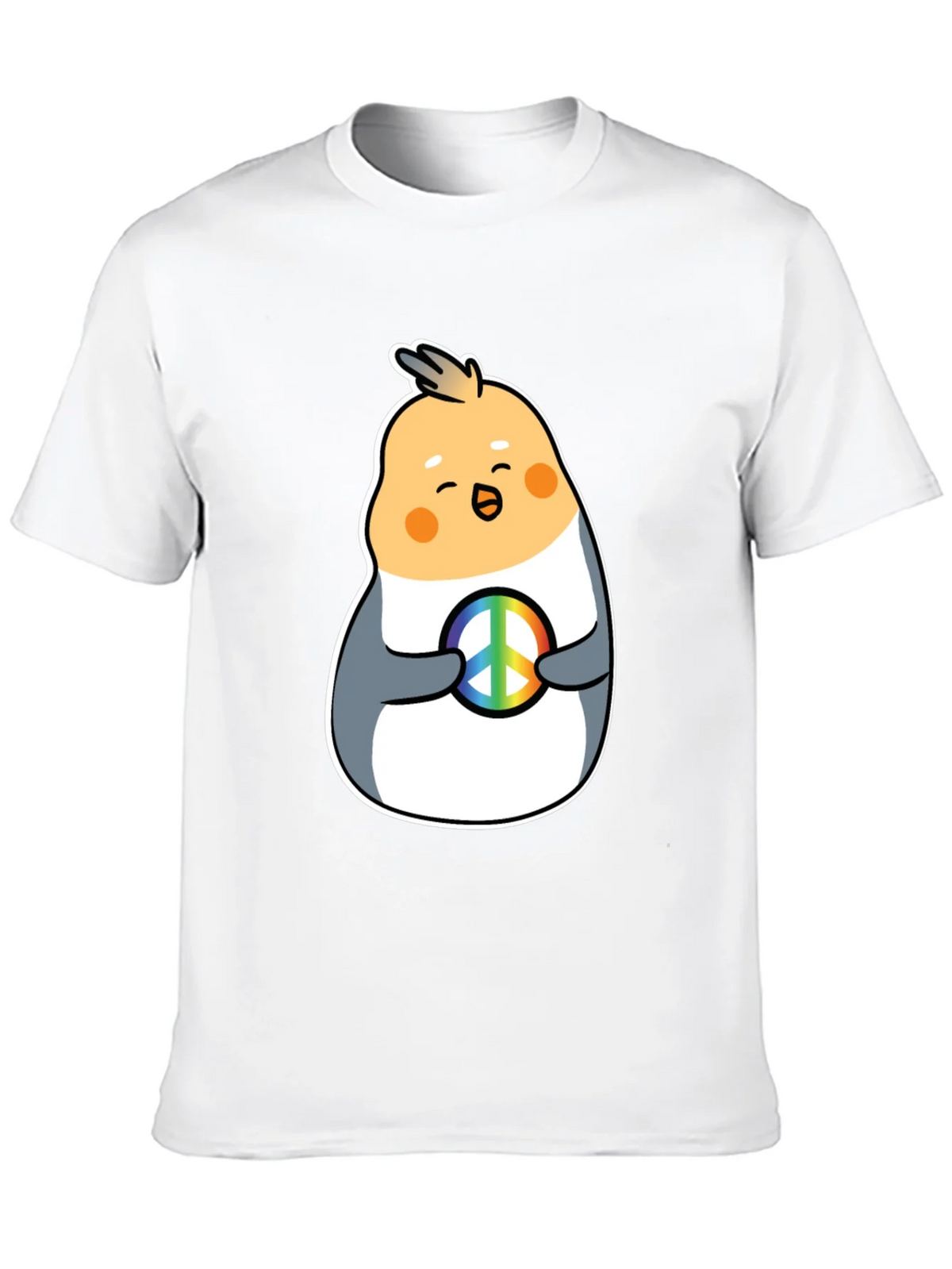Cockatiel Peace Sign Graphic Tee - Black Cotton Blend product image 12