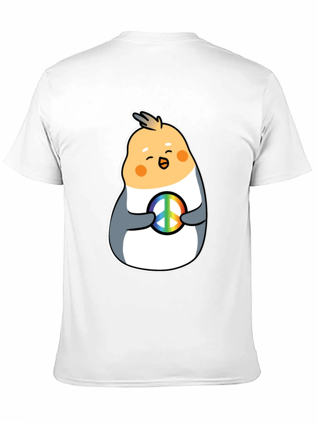 Cockatiel Peace Sign Graphic Tee - Black Cotton Blend product image 2