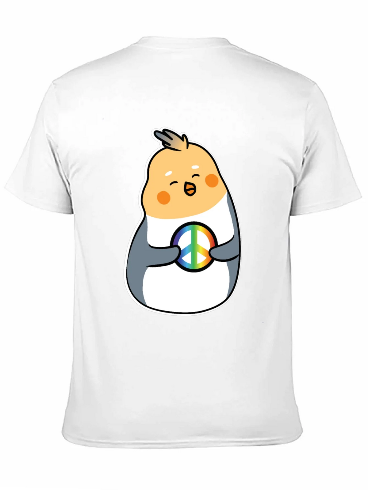 Cockatiel Peace Sign Graphic Tee - Black Cotton Blend product image 2