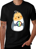 Cockatiel Peace Sign Graphic Tee - Black Cotton Blend product image 1
