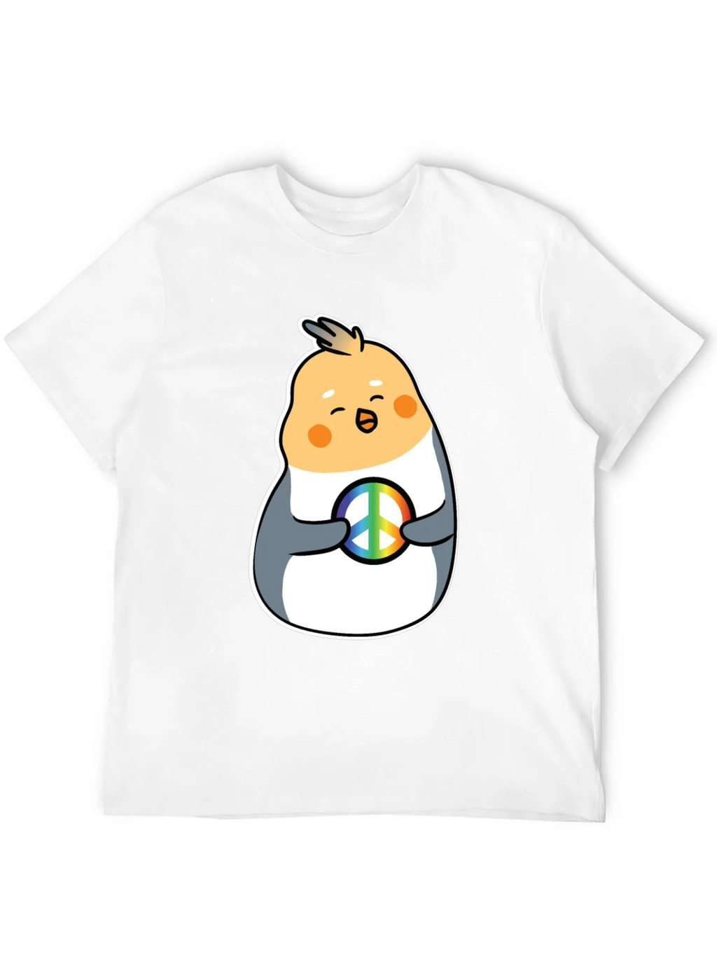 Cockatiel Peace Sign Graphic Tee - Black Cotton Blend product image 3