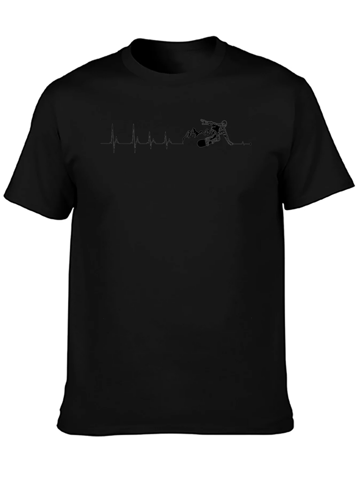 Black Ski Heartbeat T-Shirt product image 6