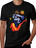 Dog Astronaut Rocket T-Shirt - Black product image 1