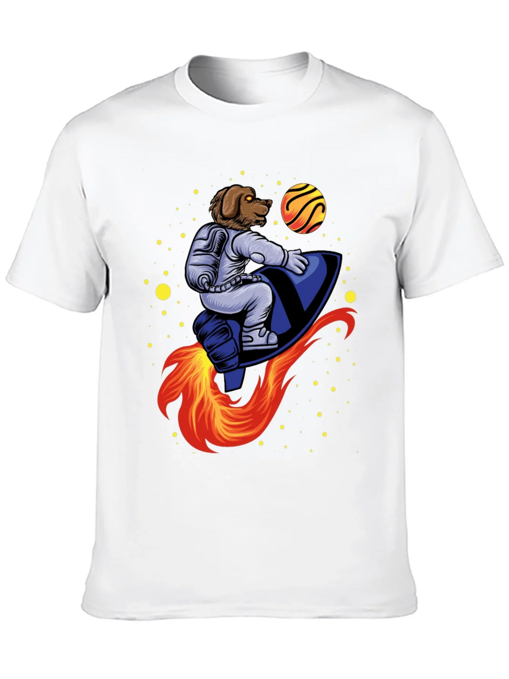 Dog Astronaut Rocket T-Shirt - Black product image 12