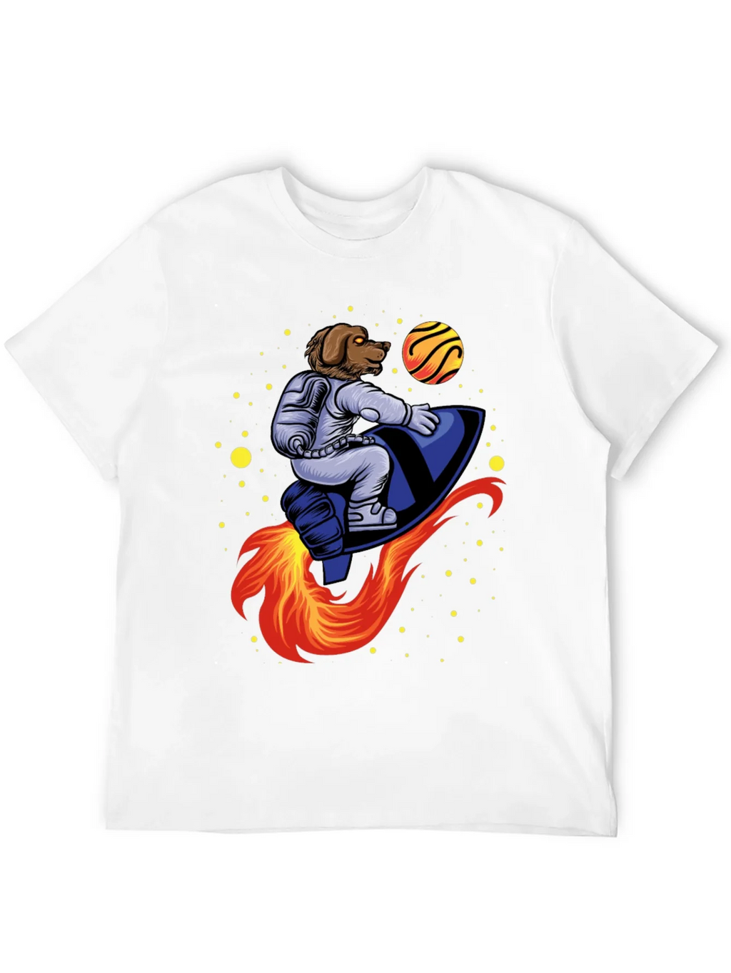 Dog Astronaut Rocket T-Shirt - Black product image 3