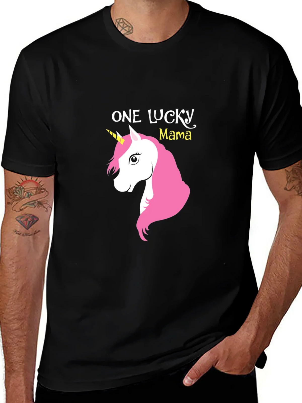 One Lucky Mama Unicorn Graphic Tee - Soft Cotton Blend product image 1