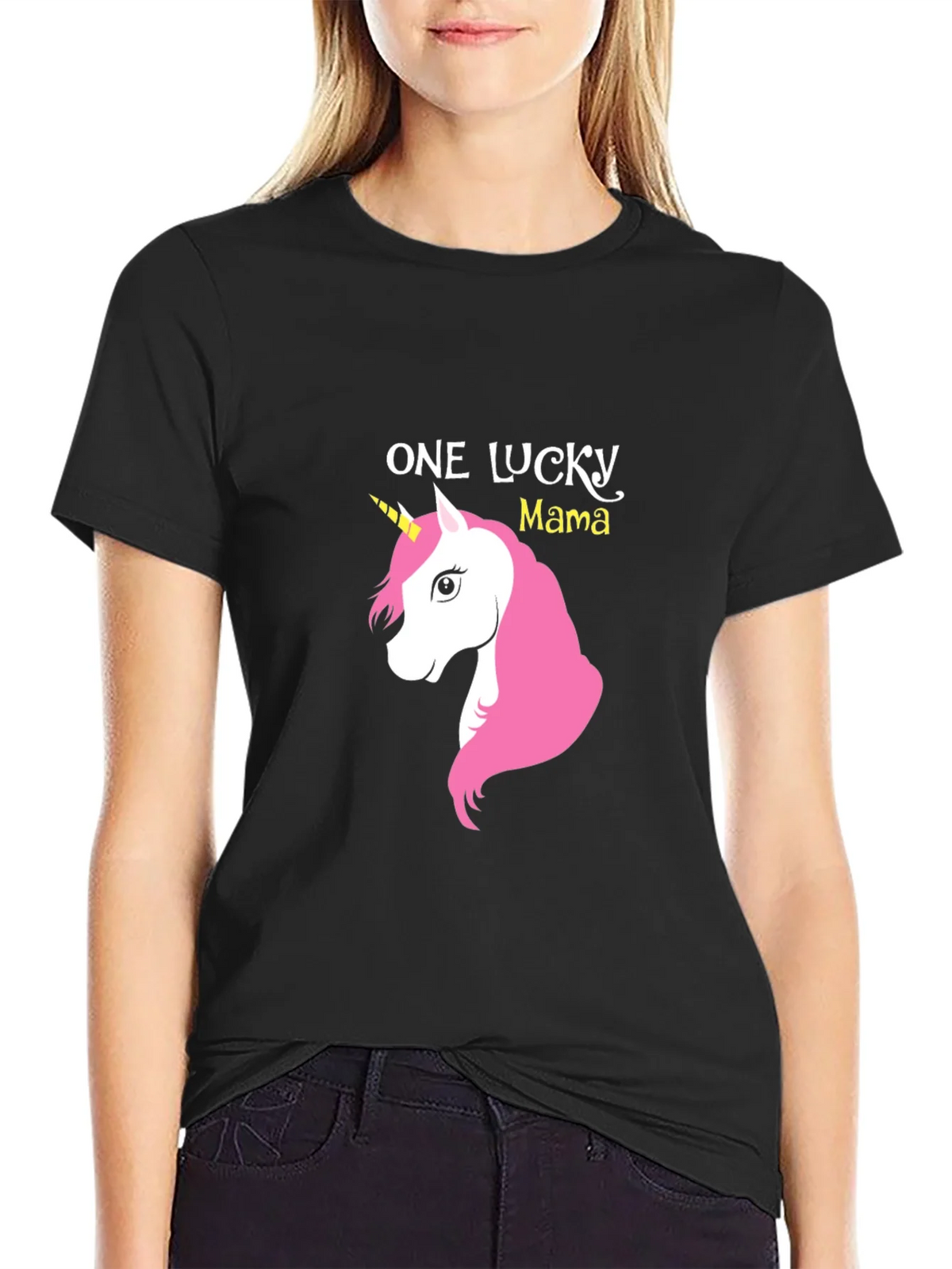 One Lucky Mama Unicorn Graphic Tee - Soft Cotton Blend product image 5