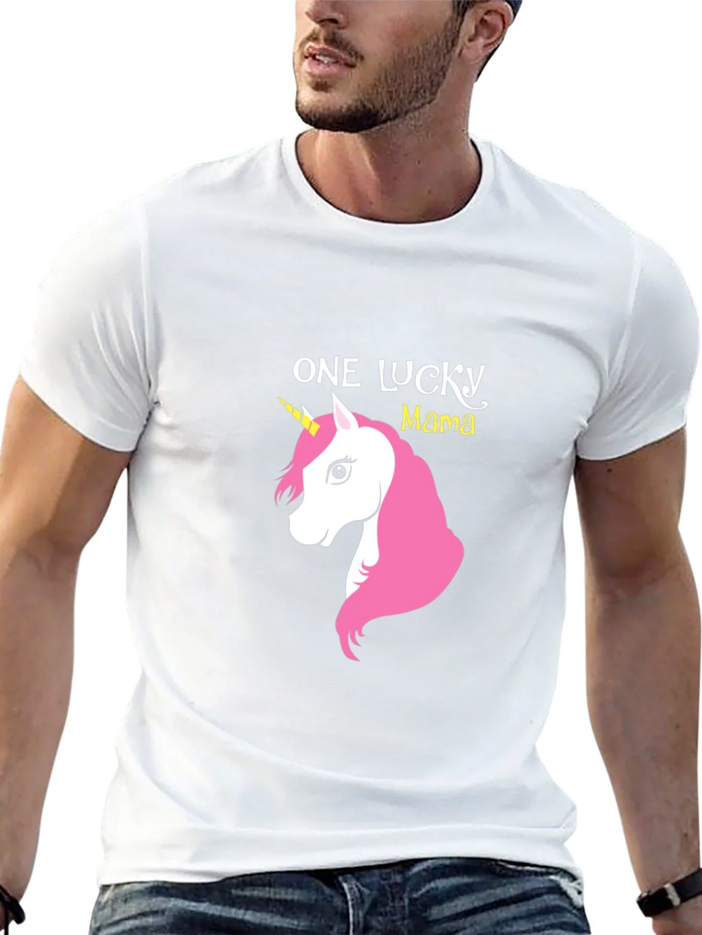 One Lucky Mama Unicorn Graphic Tee - Soft Cotton Blend product image 4
