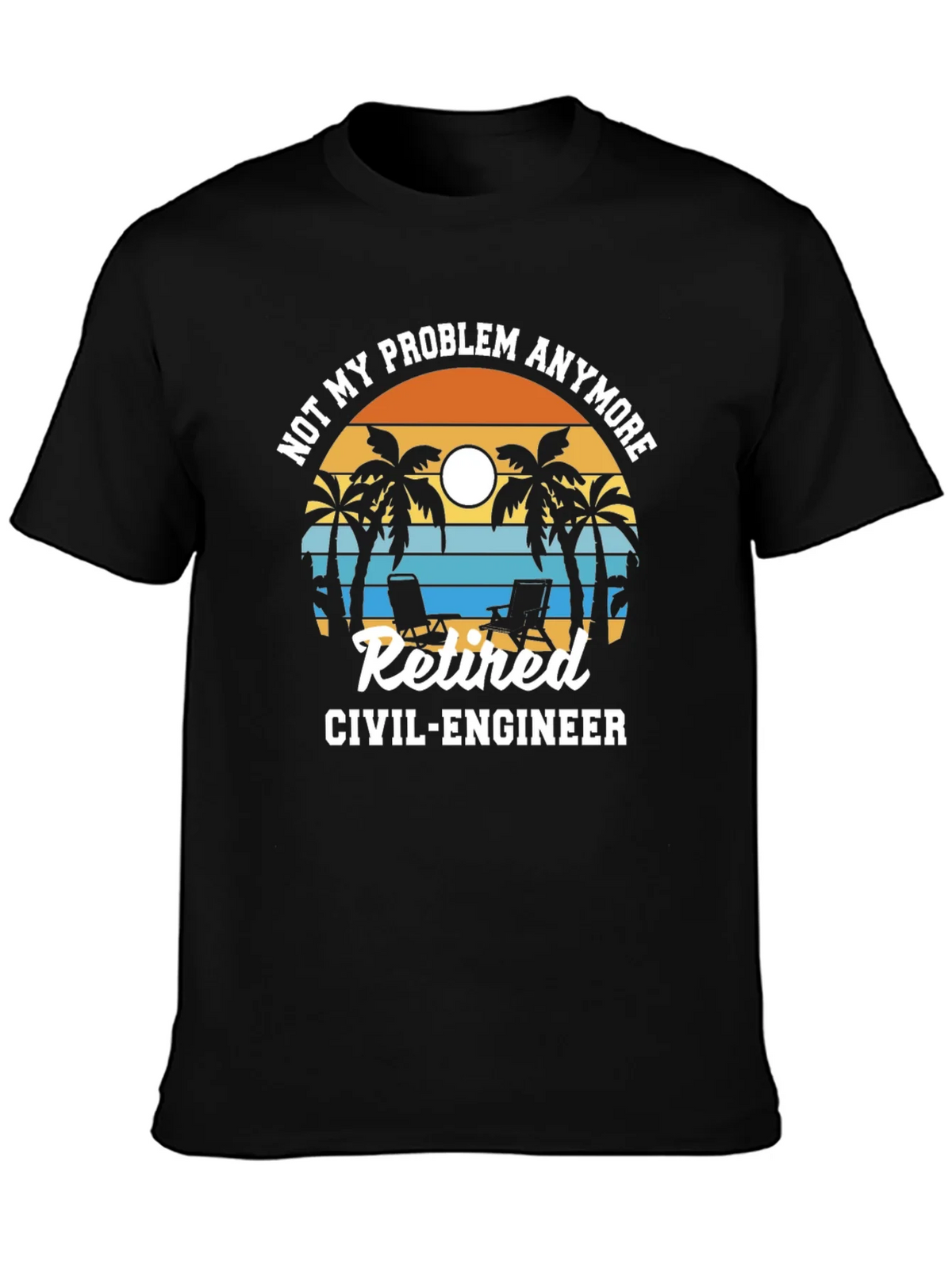 Retired Civil Engineer T-Shirt Palm Tree Design product image 1