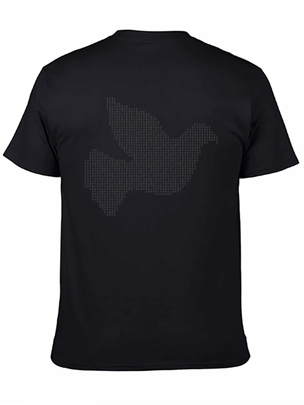 Peace Dove Graphic Print Black Crew Neck T-Shirt product image 6