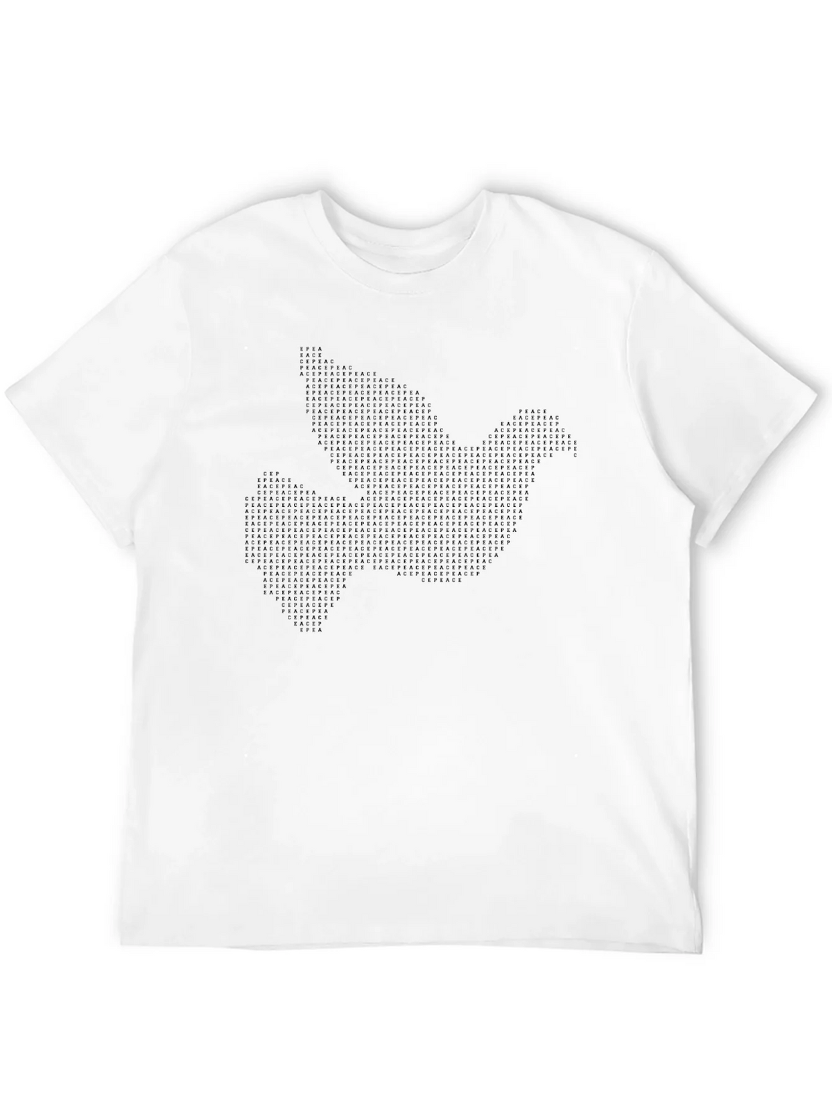 Peace Dove Graphic Print Black Crew Neck T-Shirt product image 2