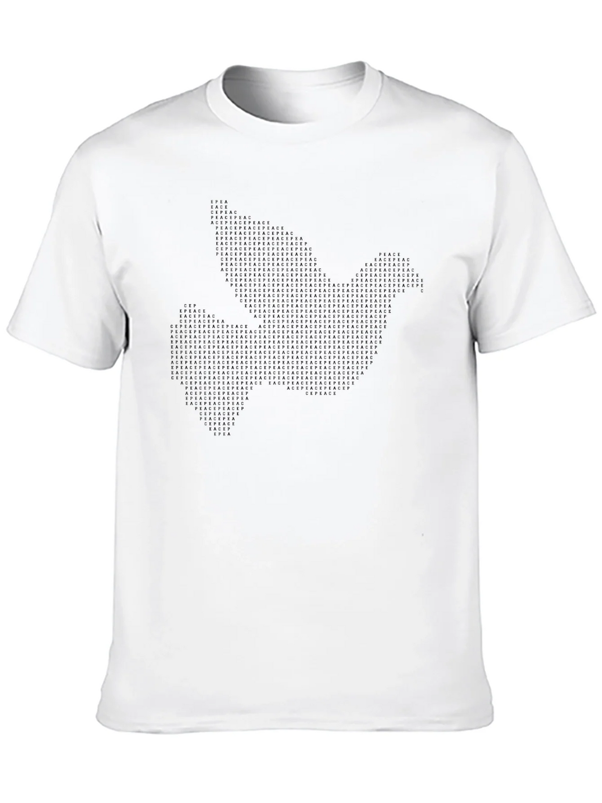 Peace Dove Graphic Print Black Crew Neck T-Shirt product image 9